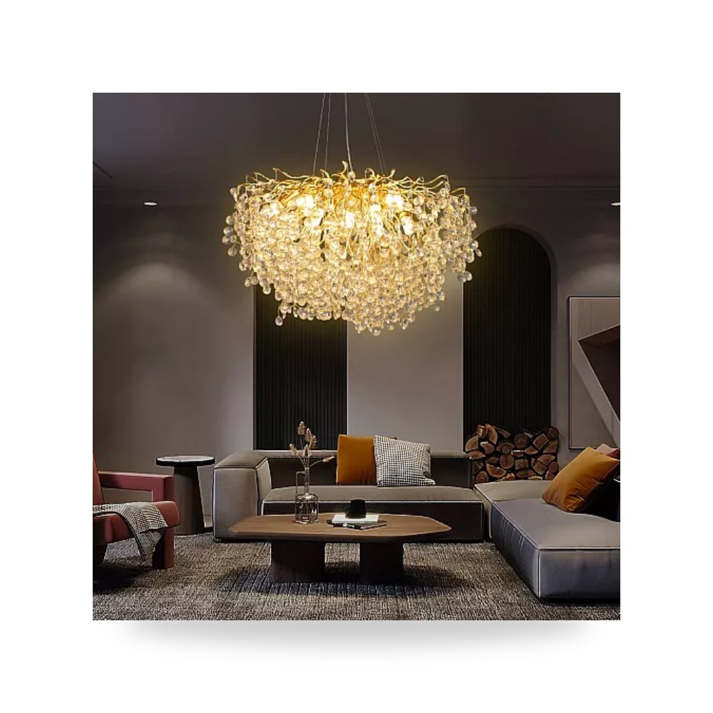 ثريا كريستال ذهبي شفاف 80 سم 13L C5314 هايمر همر موديل UP-15