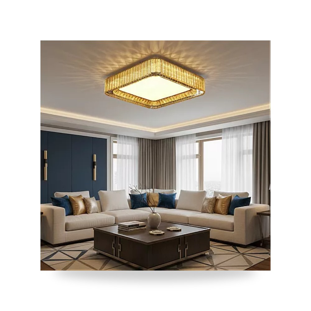 ثريا مودرن مربعة فضي 80×80 سم 180 واط 3CCT هامر همر موديل UP-15