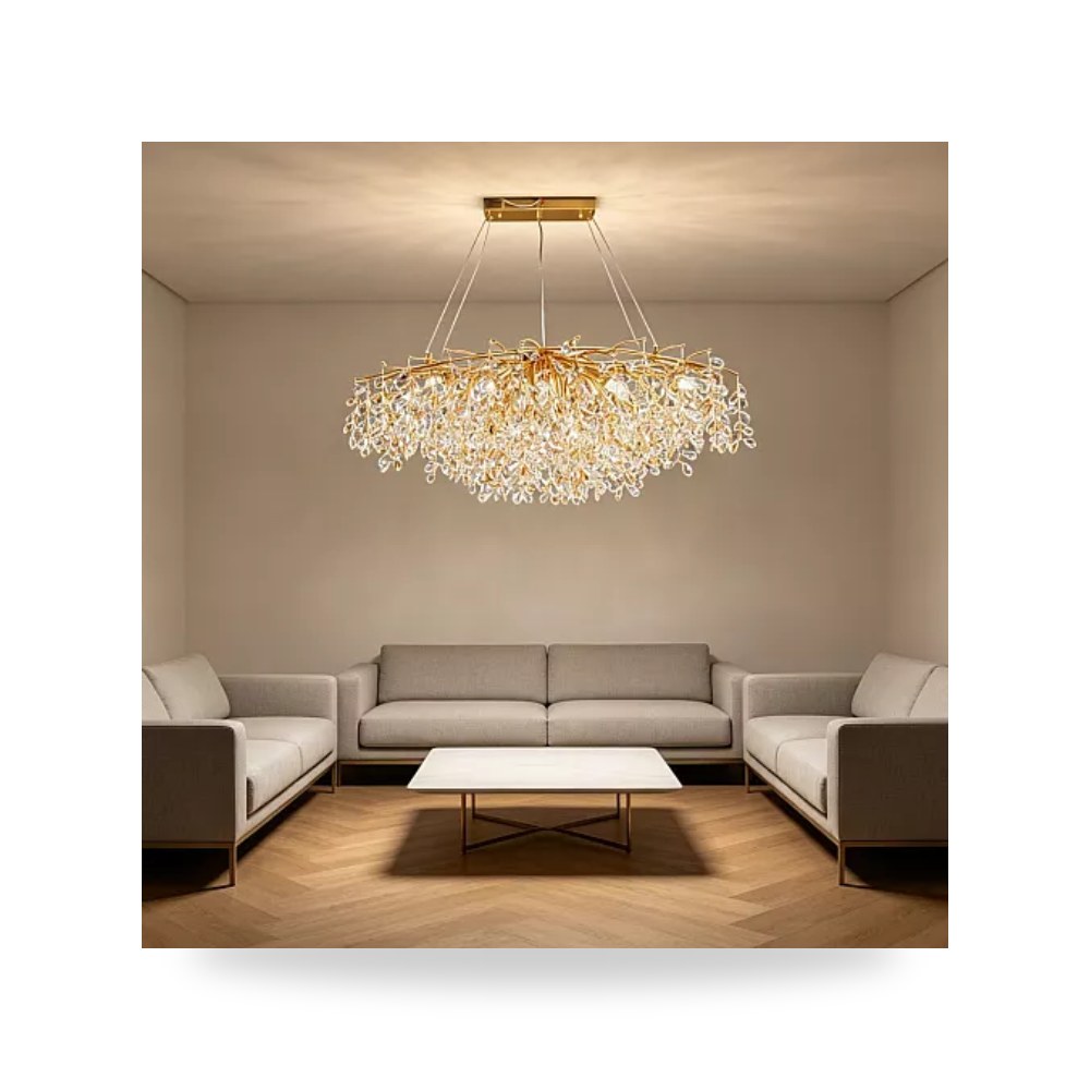 ثريا مودرن ذهبي وعسلي قطر 120 سم E14*15 هامر همر موديل UP-15