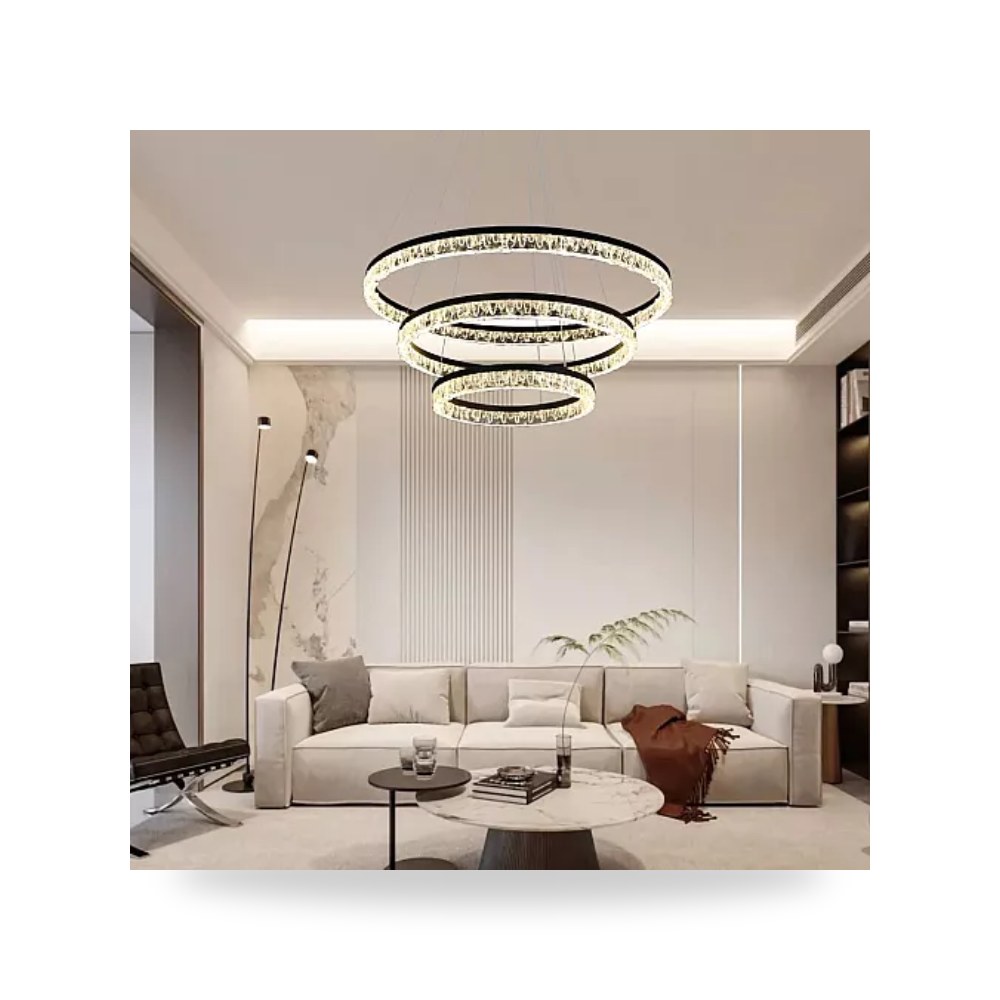 ثريا مودرن 3 حلقات 40×60×80 سم 125W أسود هامر همر موديل UP-15