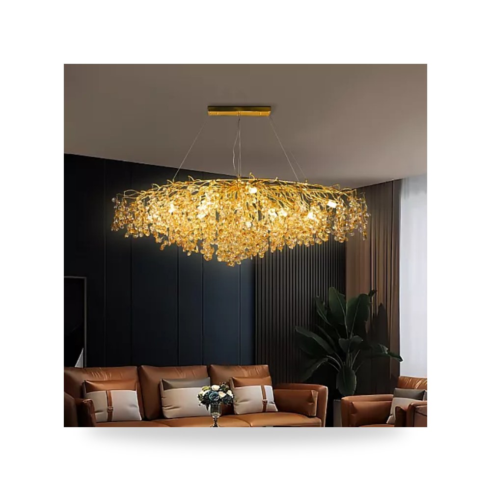 ثريا مودرن ذهبي وعسلي قطر 160 سم E14*16 هامر همر موديل UP-15