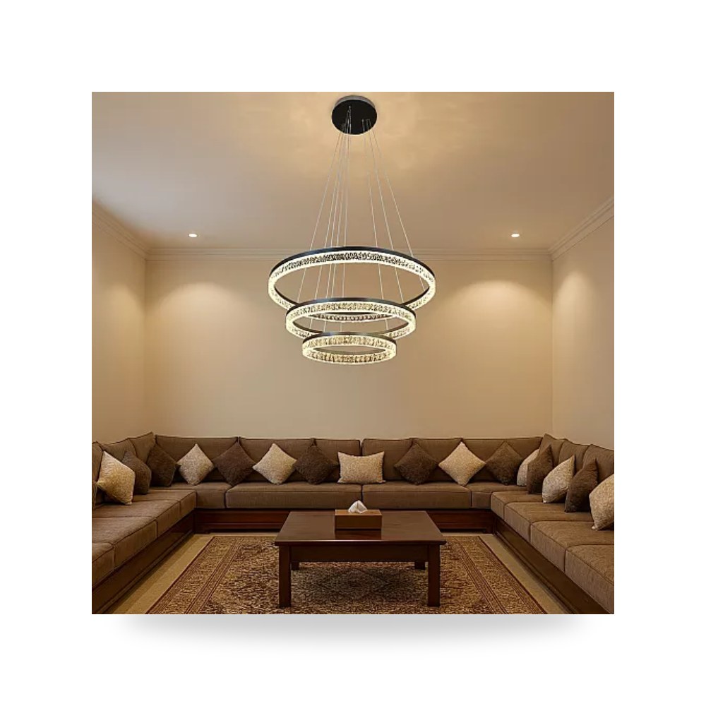 ثريا مودرن 3 حلقات 40×60×80 سم 125W فضي هامر همر موديل UP-15