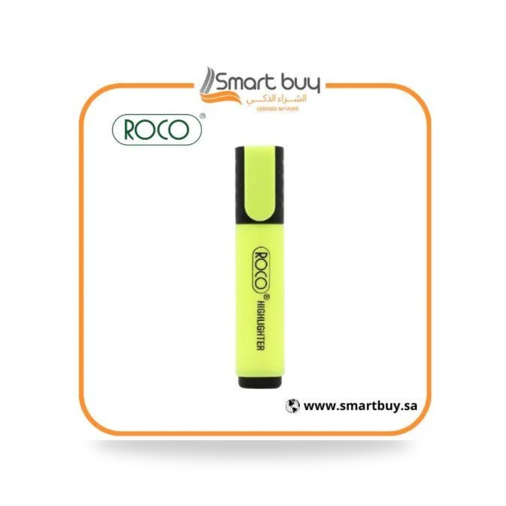 قلم هايلايتر فسفوري أصفر روكو ROCO 29055YLW 5 مم شركة (REMCO)