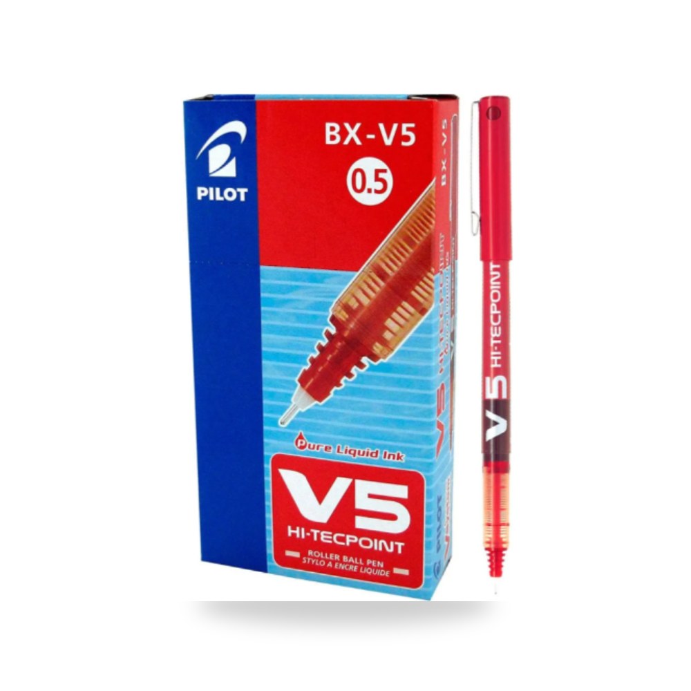 قلم حبر سائل أحمر بايلوت Pilot V5 BX-V5-R 0.5 مم شركة (REMCO)