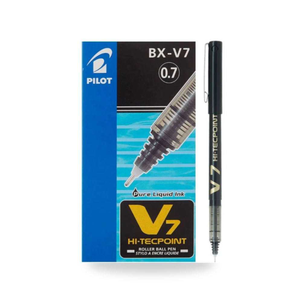 قلم حبر سائل أسود 0.7 مم بايلوت Pilot V7 BX-V7-B شركة (REMCO)