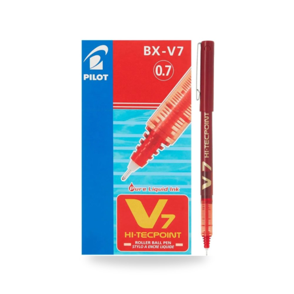 قلم حبر سائل أحمر 0.7 مم بايلوت Pilot V7 BX-V7 شركة (REMCO)