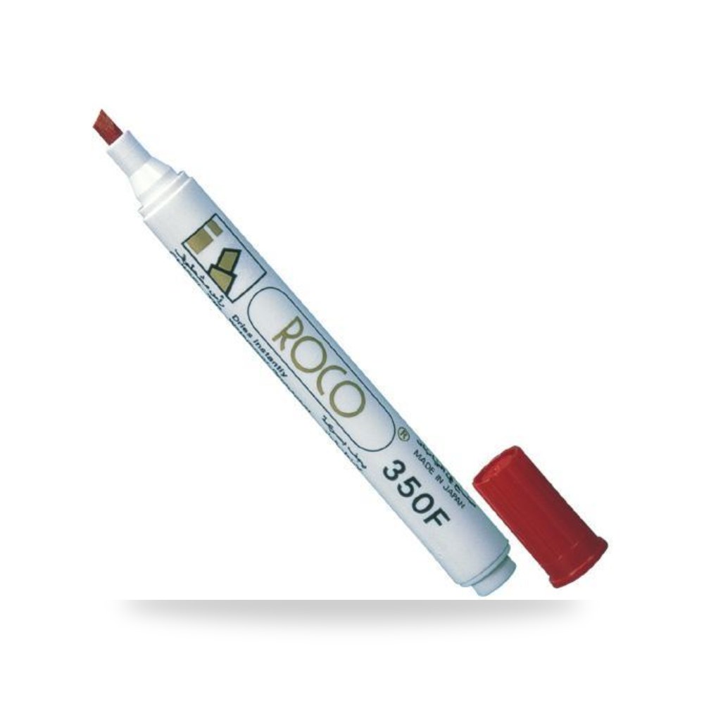 قلم تحديد دائم برأس مشطوف روكو ROCO 350F أحمر شركة (REMCO)