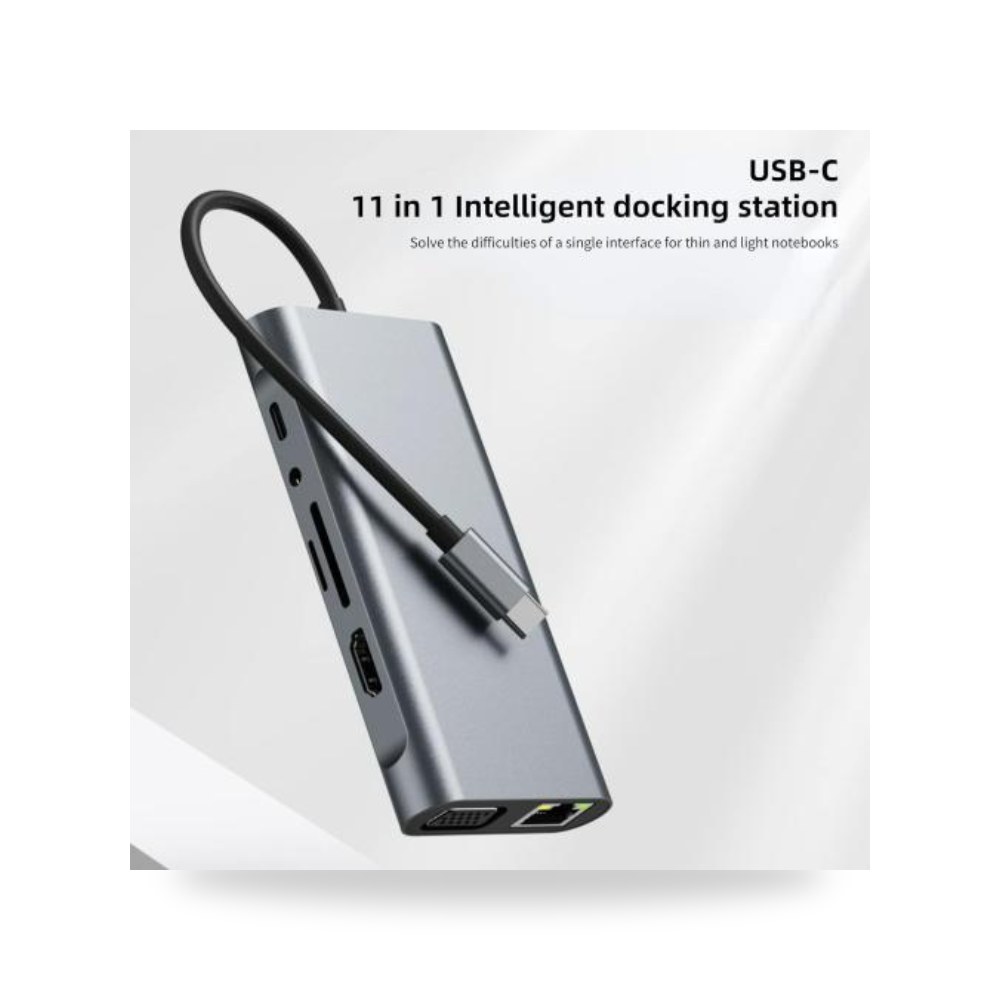 منصة محول توصيل ذكية 11 في 1 تايب سي 4K HDMI شركة (REMCO)