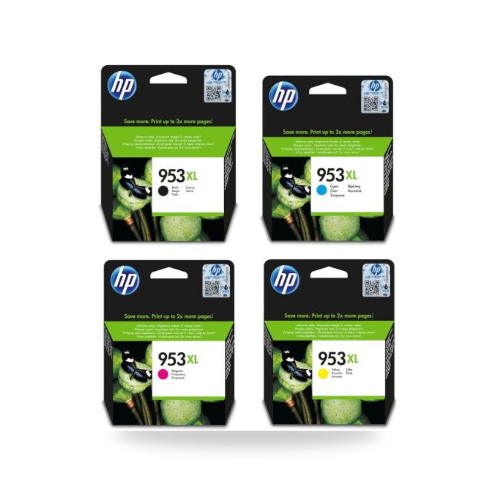 طقم حبر سائل عالي الإنتاجية 4 ألوان إتش بي 953XL شركة (REMCO)