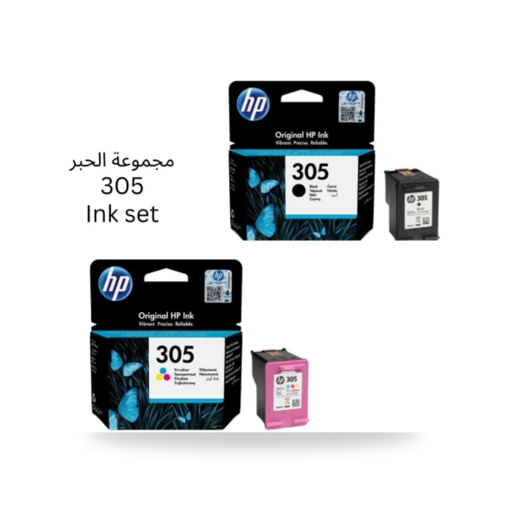 طقم حبر أصلي أسود وثلاثي الألوان إتش بي 305 كومبو شركة (REMCO)