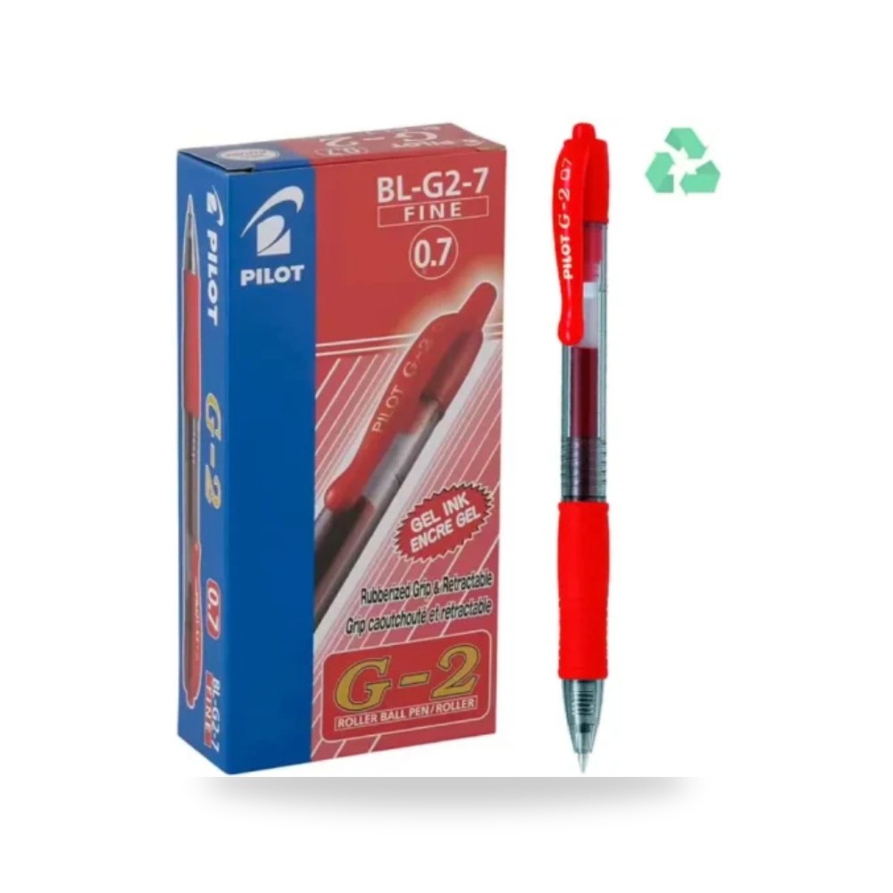 قلم حبر جل ضغاط أحمر 0.7 مم G2 بايلوت ياباني شركة (REMCO)