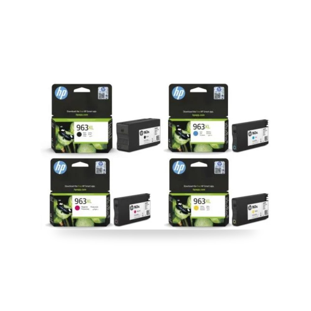 طقم حبر أصلي عالي الإنتاجية 4 ألوان إتش بي 963XL شركة (REMCO)