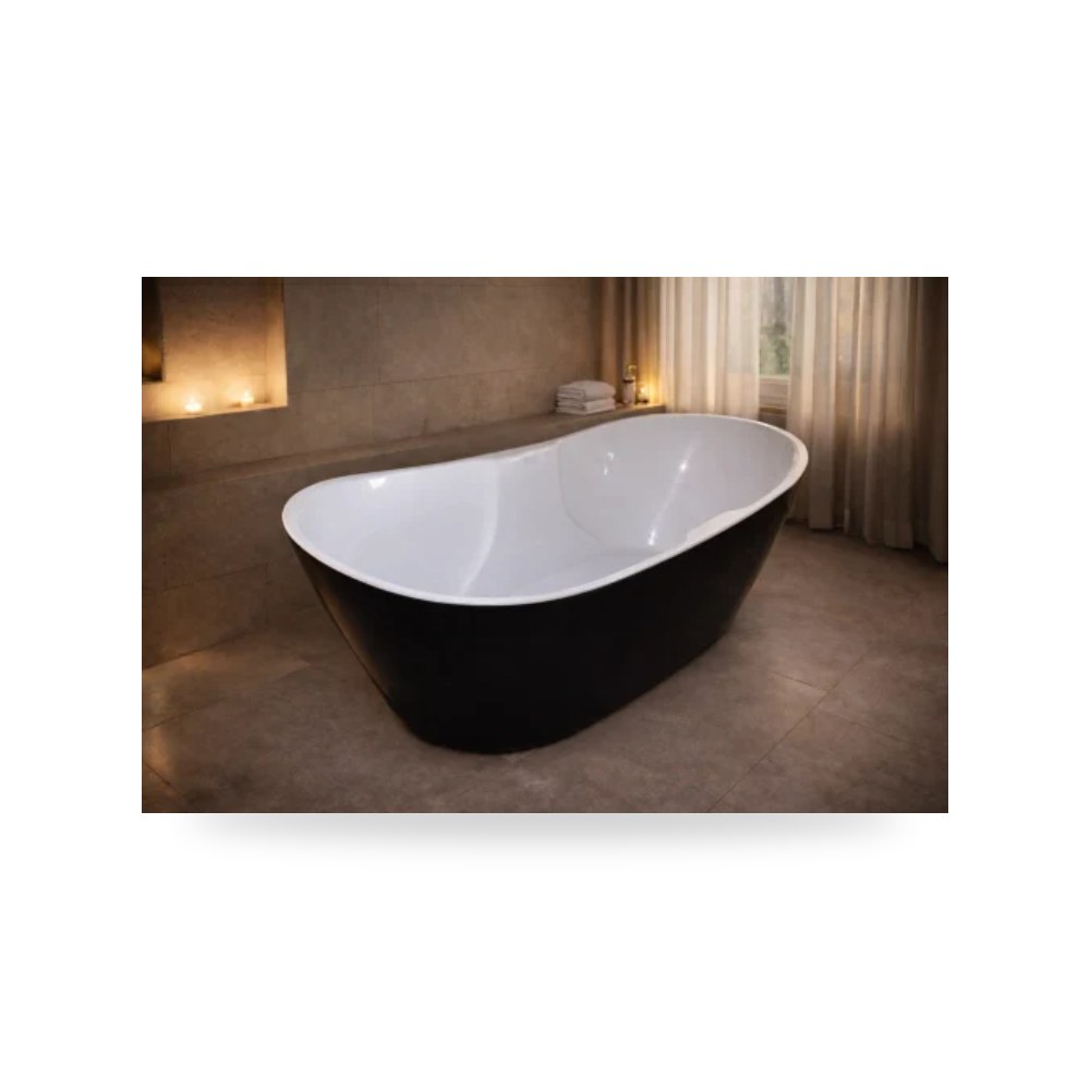 بانيو استحمام رهف أسود وأبيض 170x75 illus شركة (REMCO)