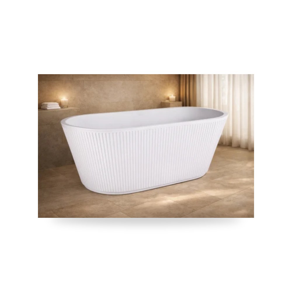 بانيو بيضاوي طويق أبيض كامل 170x75 illus شركة (REMCO)