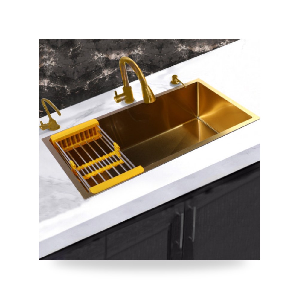 حوض مجلى مطبخ ذهبي تحت الرخام 82x45 illus شركة (REMCO)