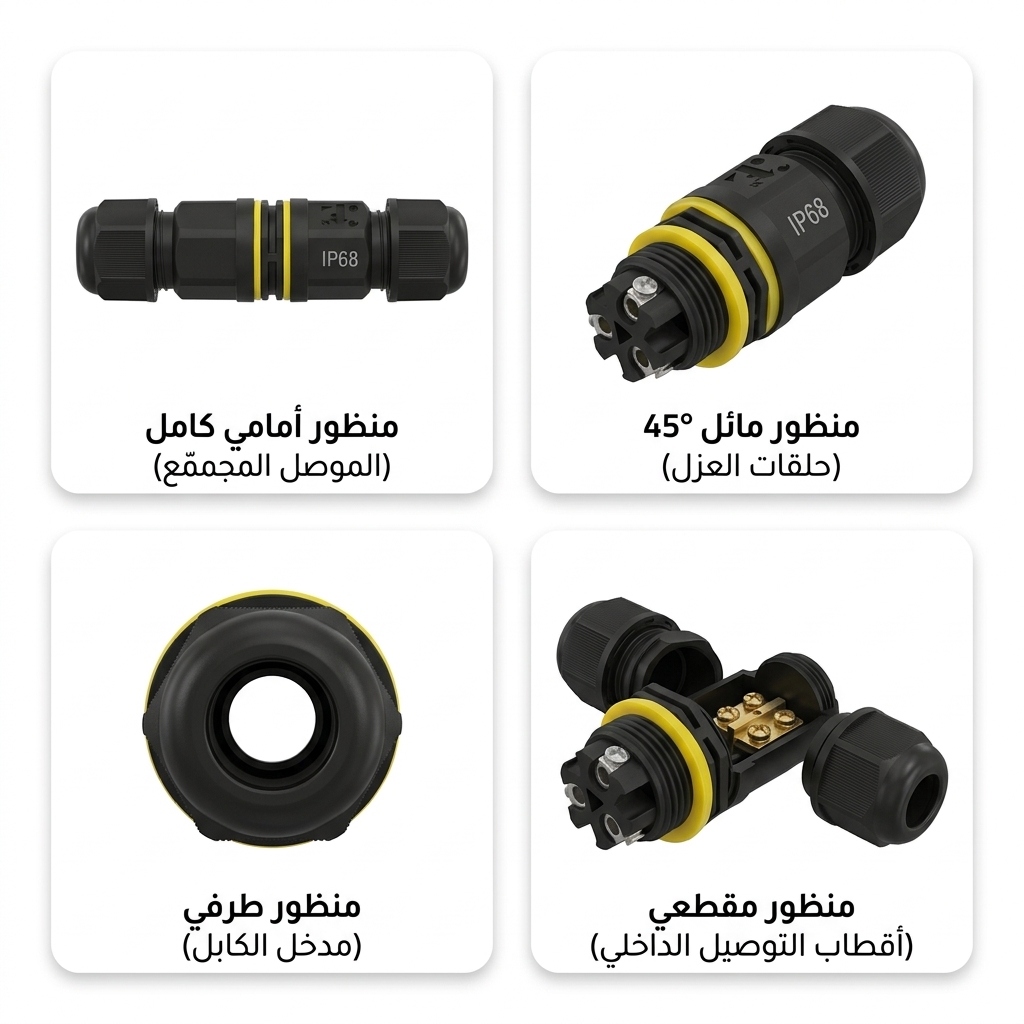 موصل كيبل كهربائي مقاوم للماء والغبار IP68 مقاس M20 ماسايكون Masicon لأسلاك 5-9 مم
