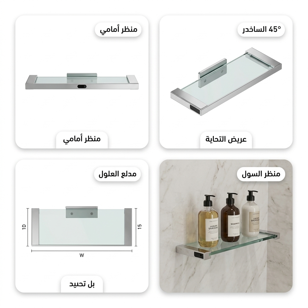 رف دش زجاجي GS001S معتمد