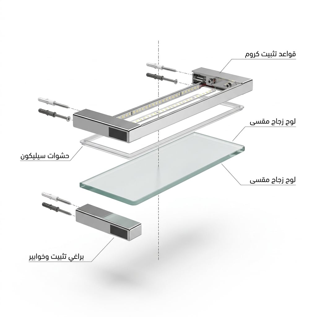رف دش زجاجي GS001S معتمد