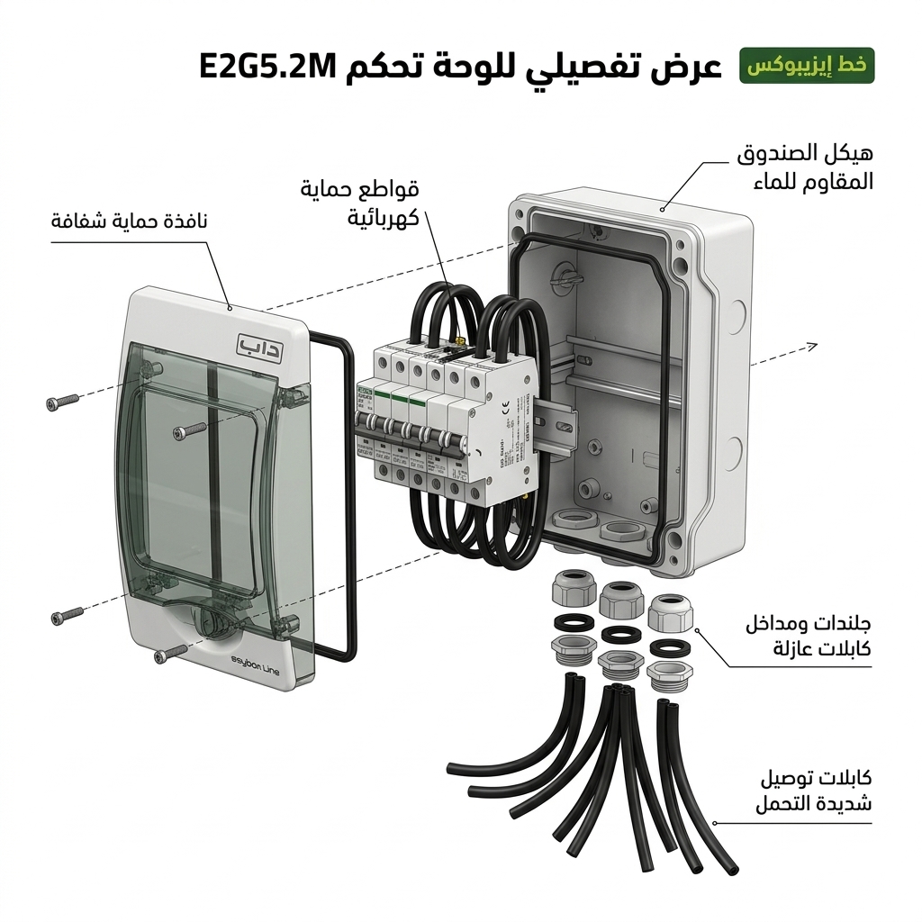لوحة تحكم كهربائية لتشغيل مضختين متوافقة مع DAB E.sybox Max موديل E2G5.2M