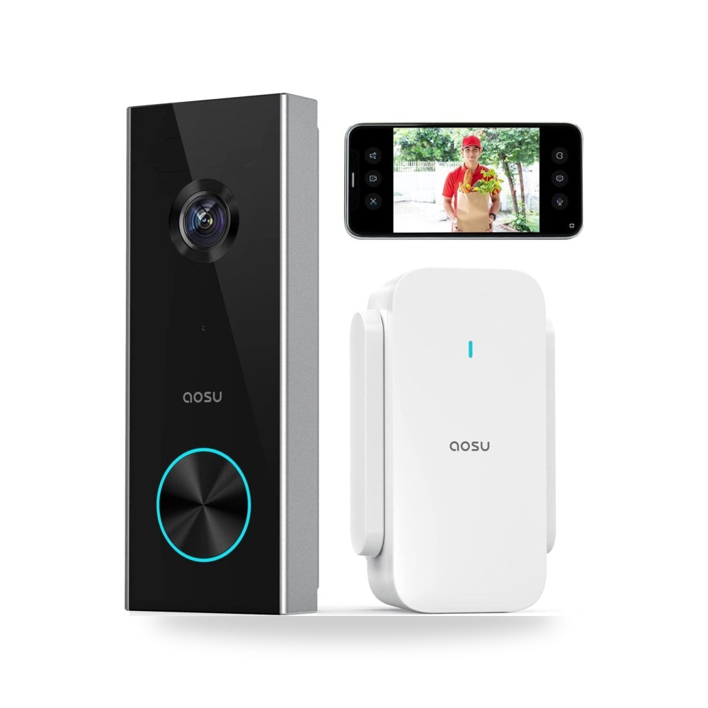 جرس باب ذكي لاسلكي بالفيديو بدقة 2K ببطارية من آوسو موديل V8P1AX