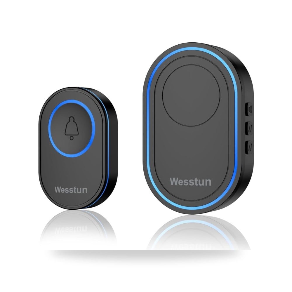 جرس باب لاسلكي مقاوم للماء بمعيار IP67 مع 39 نغمة ويستن DE-WS-001AB