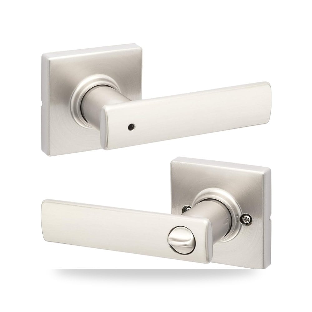 طقم رافعة ومقبض باب معماري مع قفل أمان ومفتاح كويكست Kwikset كود 93002-019 نيكل مسحوب