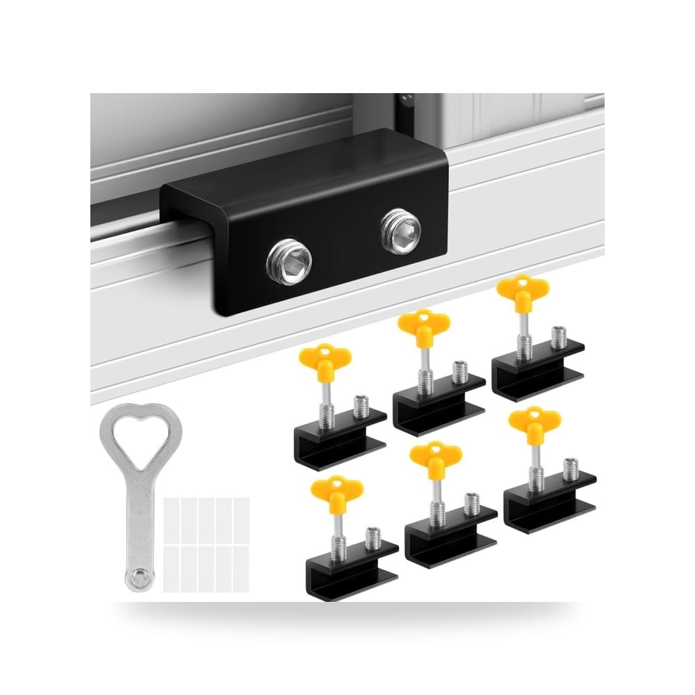 قفل ومقبض أمان لنوافذ وشبابيك UPVC والألمنيوم المنزلقة - 6 مجموعات الميكاكوز