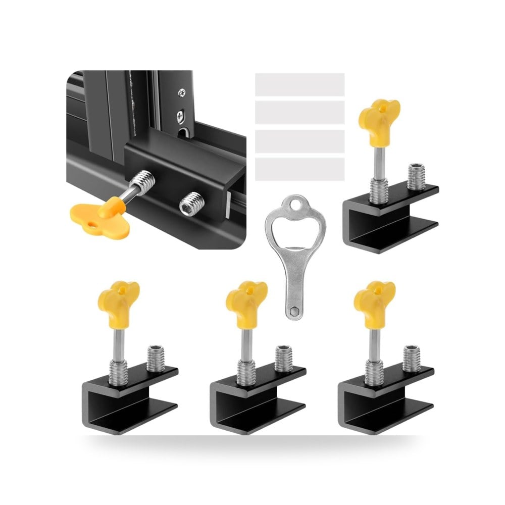 قفل ومقبض أمان لنوافذ وشبابيك UPVC والألمنيوم المنزلقة - 4 قطع اقفال النوافذ المنزلقة