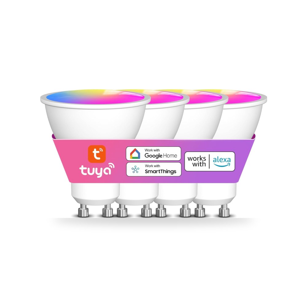 هيدونج مصباح LED GU10 ذكي 5 واط واي فاي متوافق مع اليكسا 4 قطع