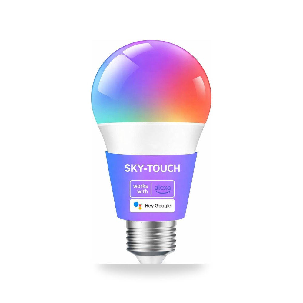 مصباح LED ذكي E27 مع واي فاي وبلوتوث وتحكم عن بعد بإضاءة سكاي-تاتش (كود: 510381)