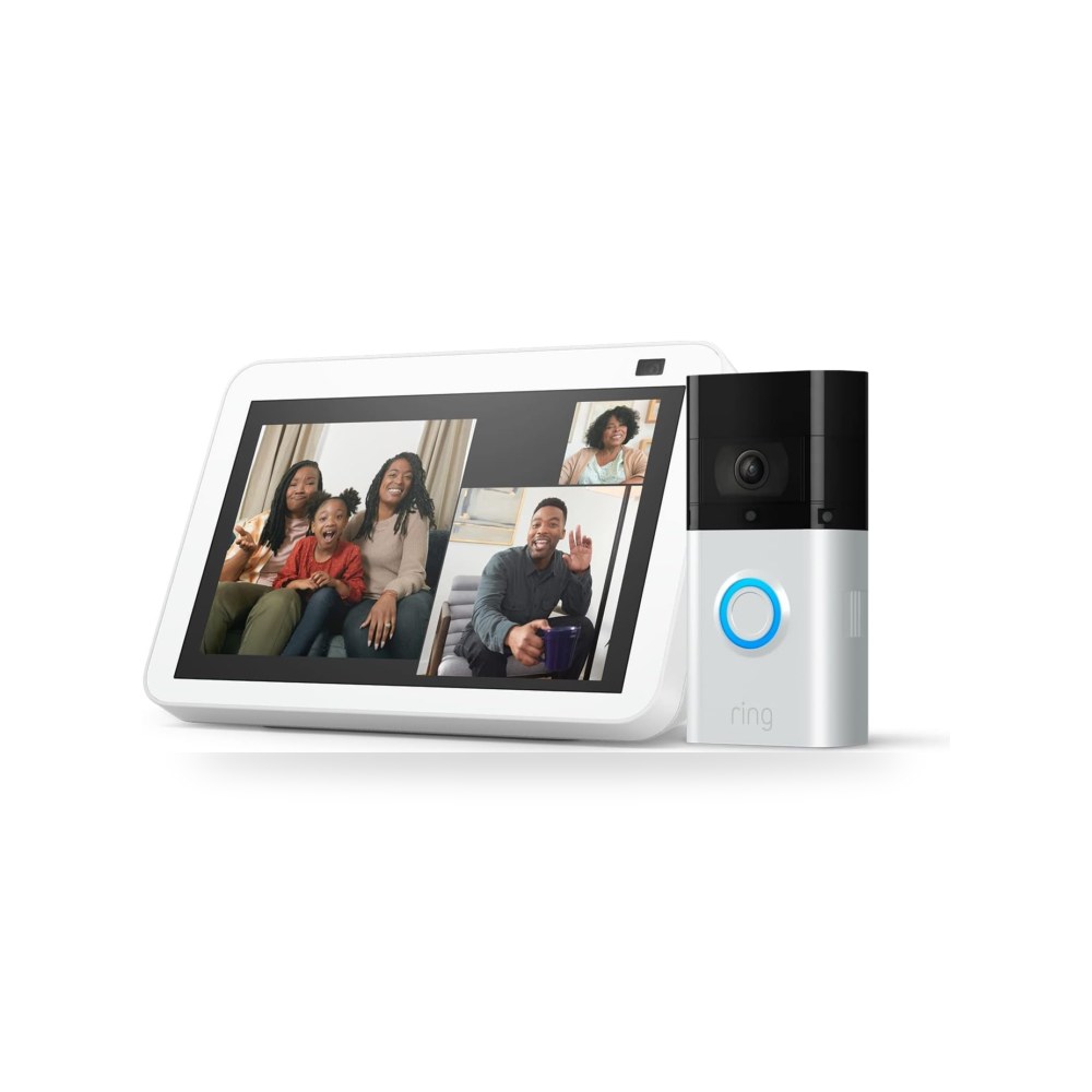 رينج جرس باب فيديو 3 + ايكو شو 8، ابيض موديل Doorbell-3 | ريمكو