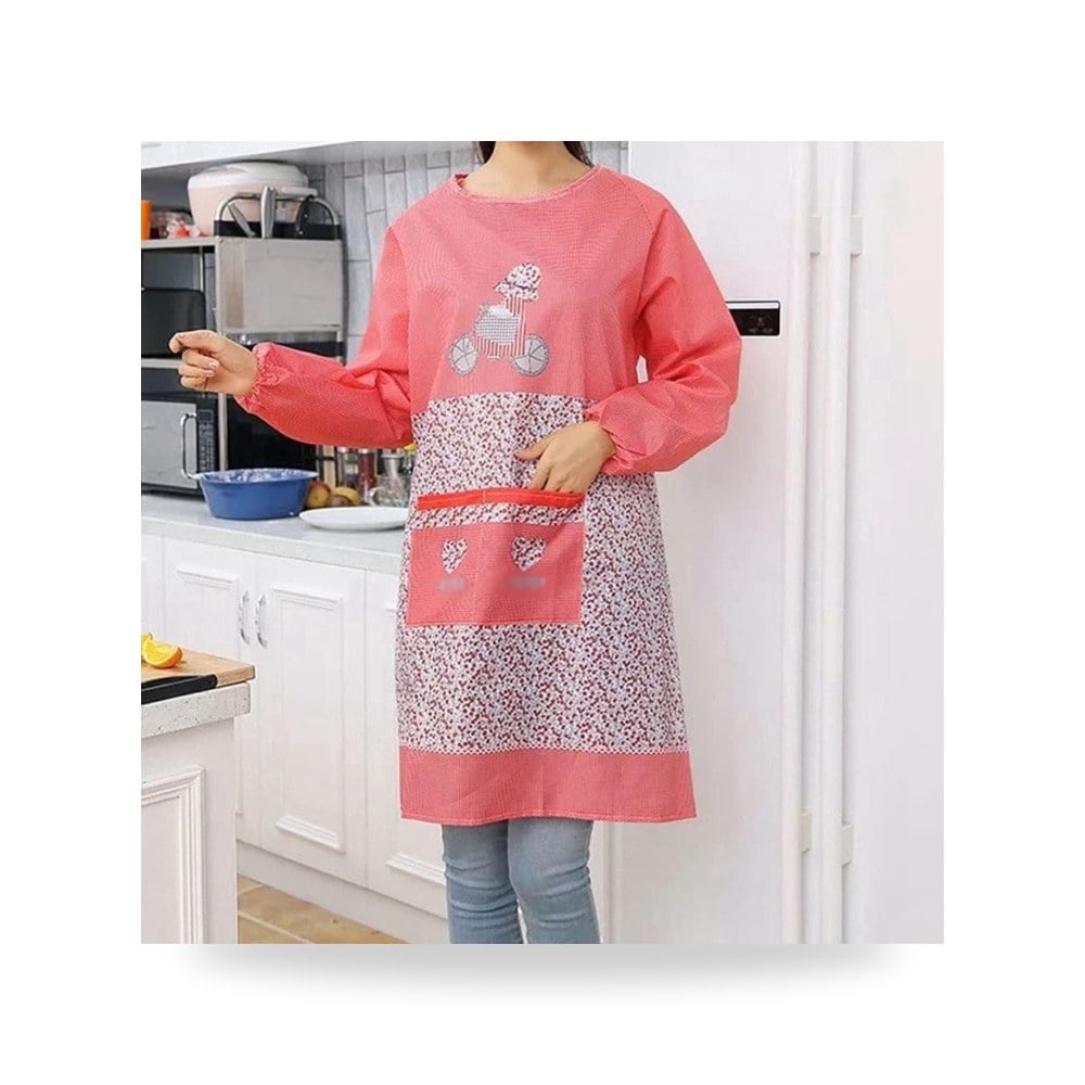 مريلة مطبخ للنساء من كاكبكفو، مريلة طويلة الاكمام للطبخ
