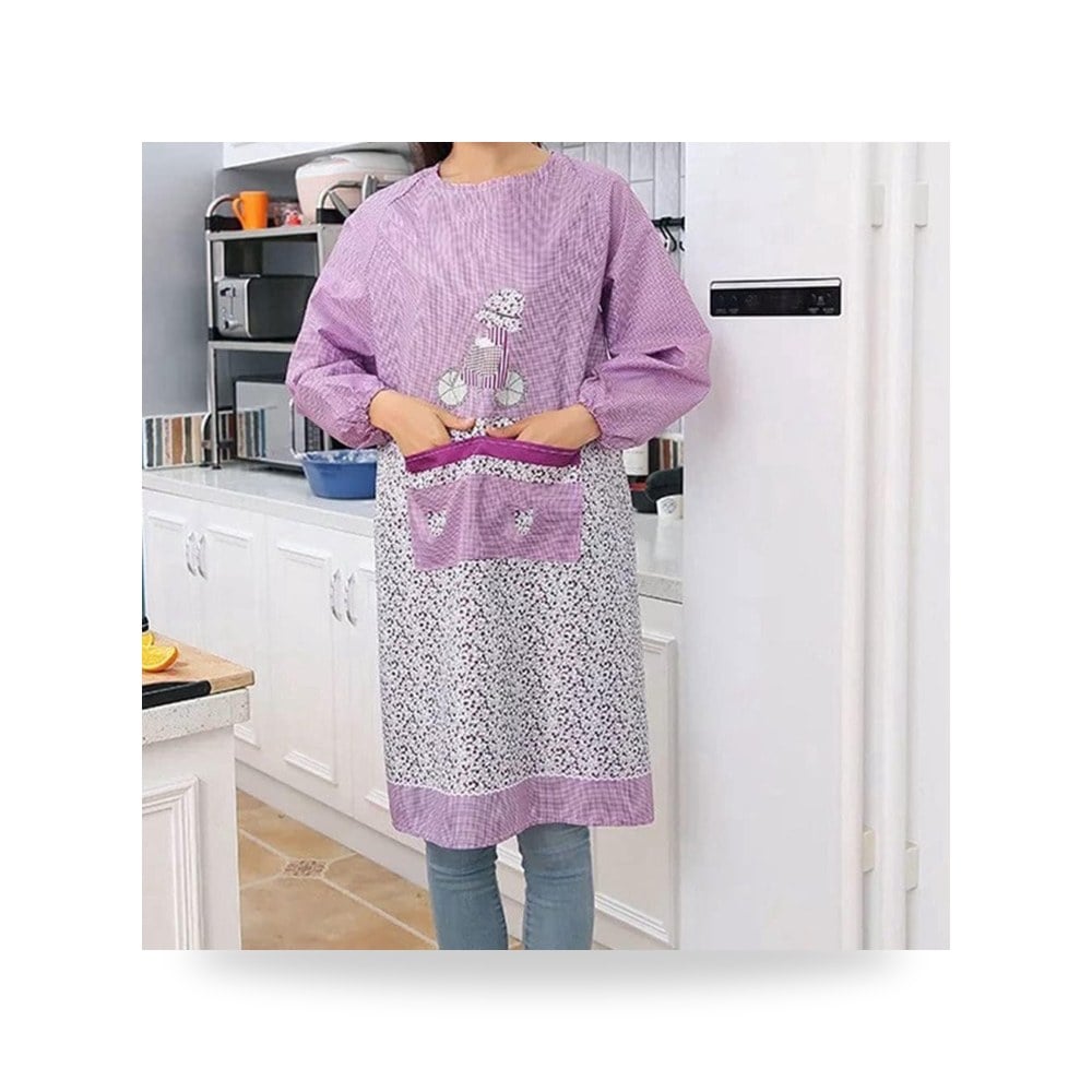 مريلة مطبخ للنساء من كاكبكفو - مريلة طويلة الأكمام للطبخ موديل B0DZY27Y57