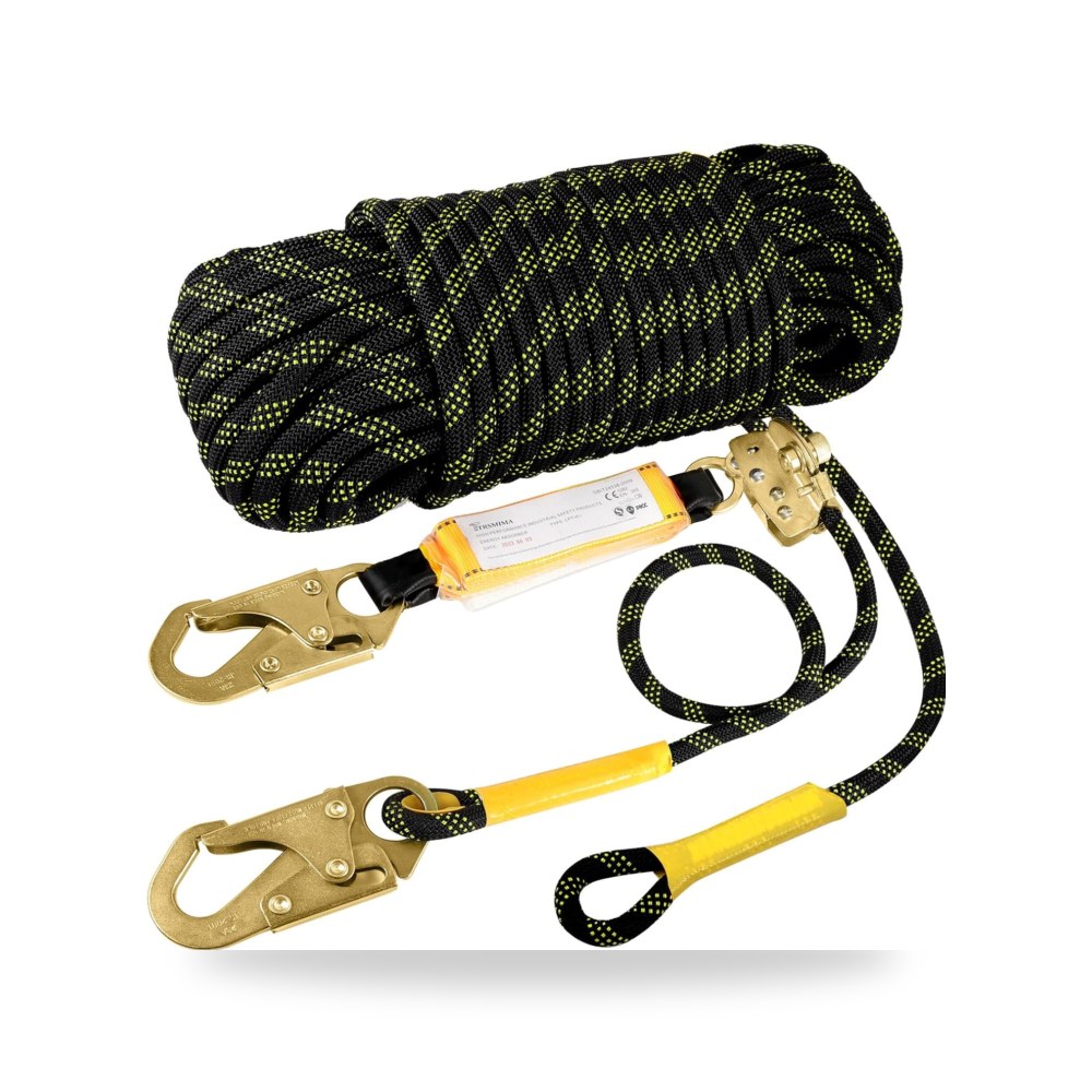 حبل امان من ترسميما: حبل تسقيف عمودي بطول 150 قدم مع خطافات السقوط