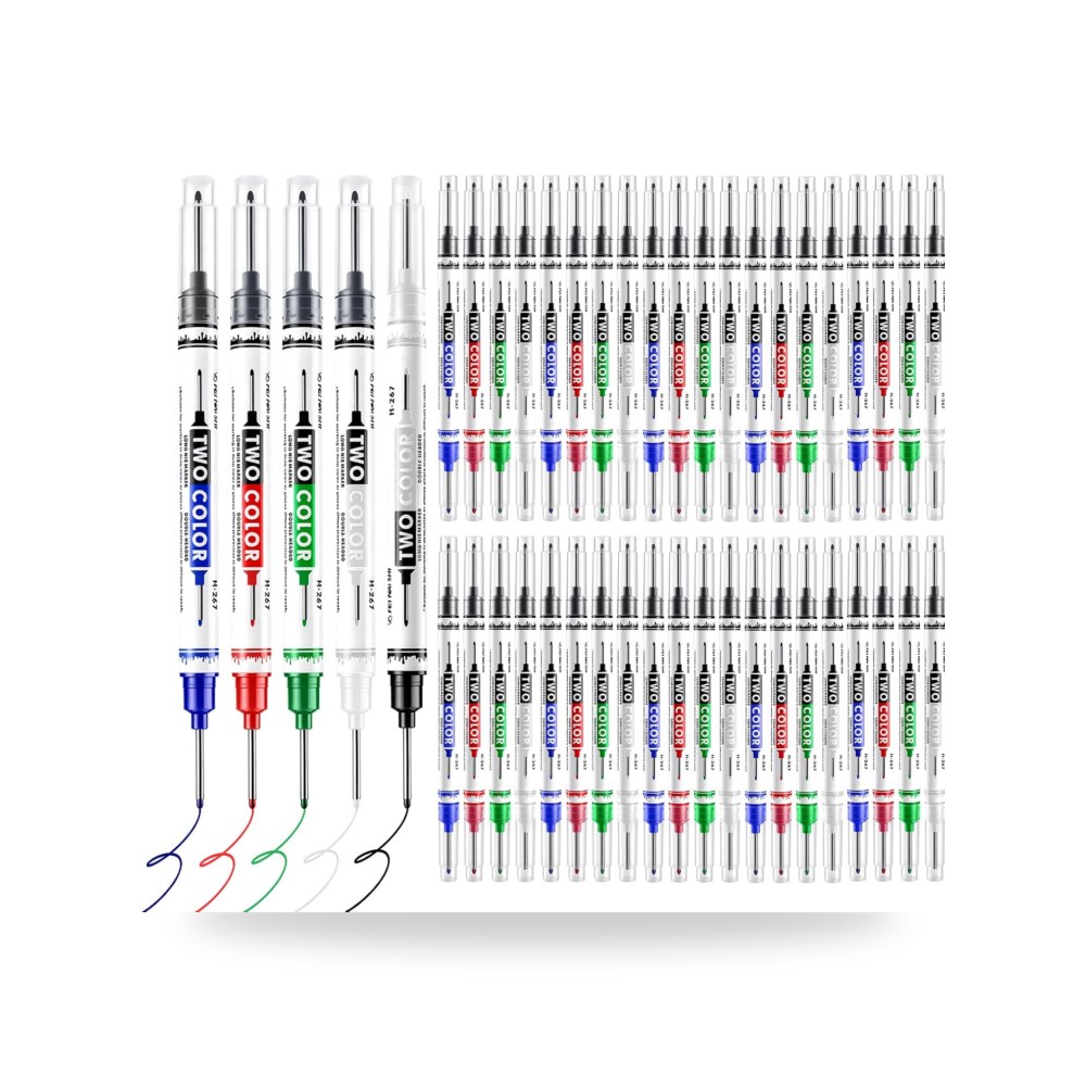 قلم تحديد بطرف طويل مزدوج من فيزن، 40 قطعة - علامات طلاء VZZNN