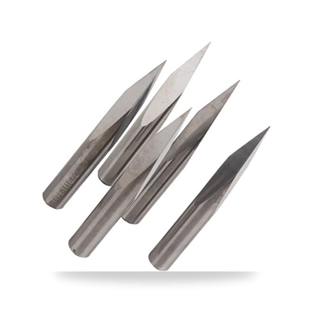 20 درجة كربيد فولاذ CNC راوتر هرمي 1 - 4 بوصة عرقوب (5 قطعة)
