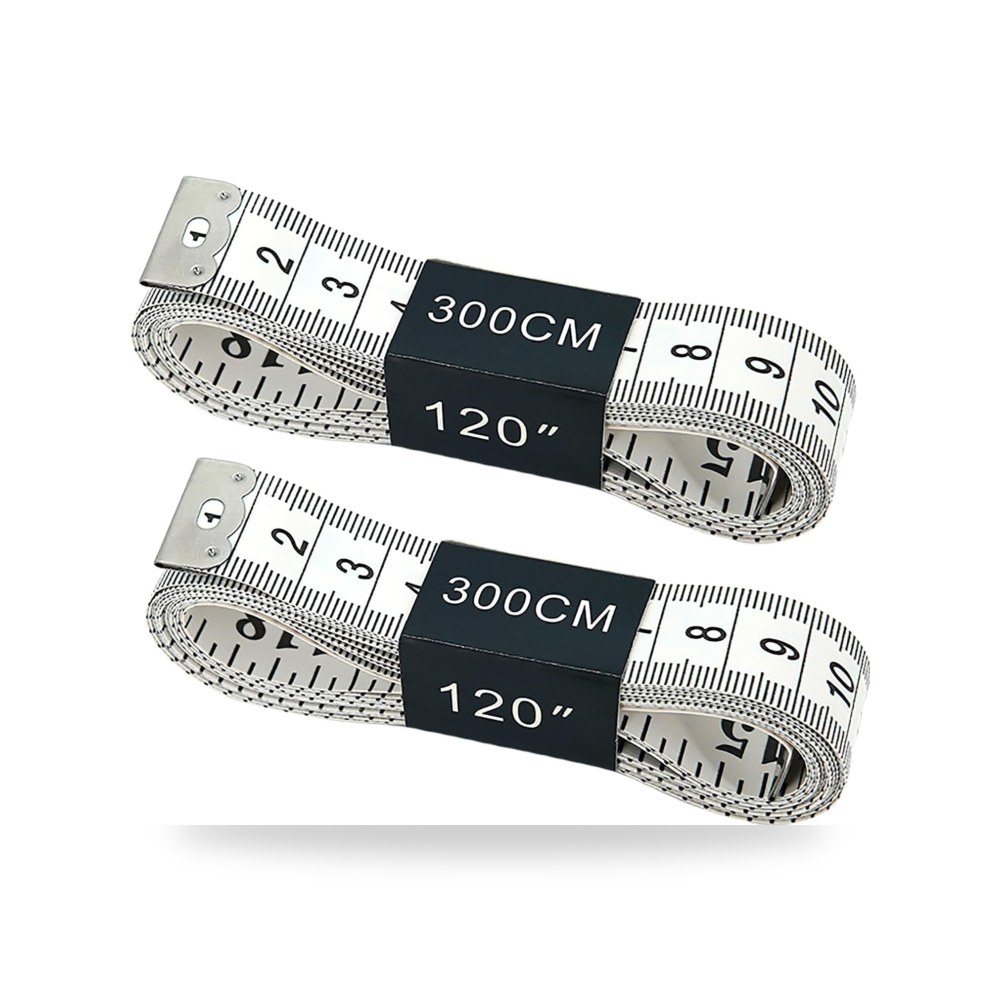 شريط قياس 300 سم للجسم، قطعتان من شريط قياس ناعم مزدوج