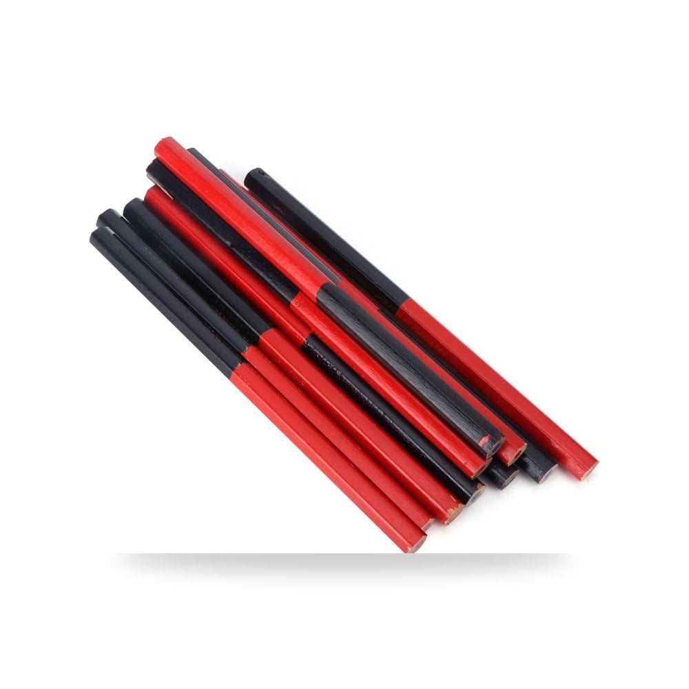 طقم أقلام نجارة وتحديد سداسية مزدوجة أحمر وأزرق 10 قطع جياوو خشب عالي الجودة