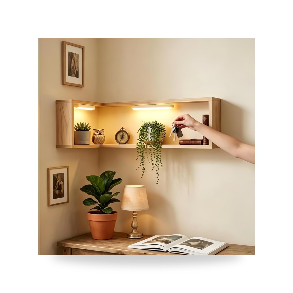 رف عرض خشبي للزوايا موديل B0H5W8YPCX - ارفف عائمة صلبة لتثبيت الحائط بأفضل سعر من ريمكو