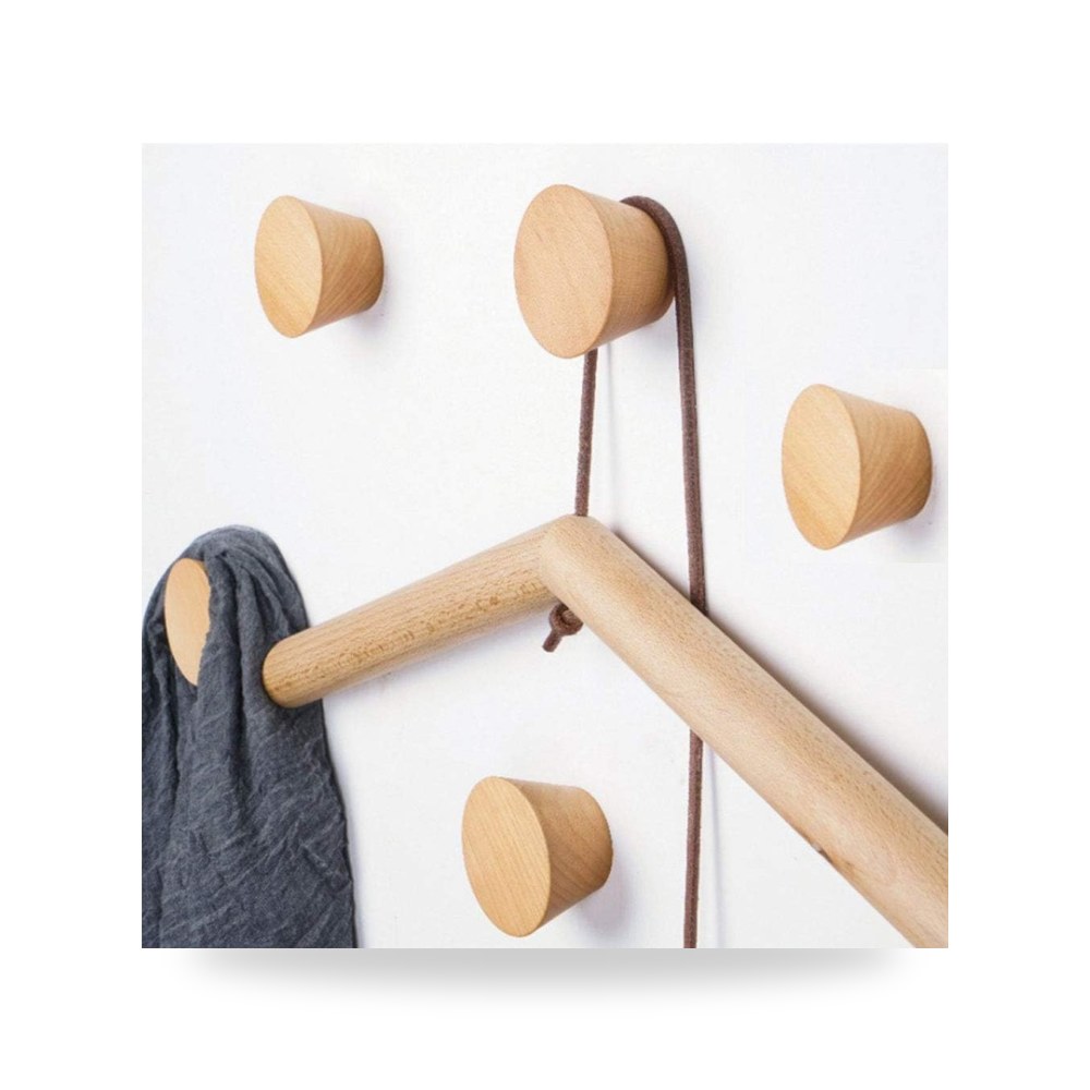 شماعة وحامل مفاتيح وأوتاد جدارية خشبية فاخرة للمداخل والمنازل ماركة Craft Walnut & Beech