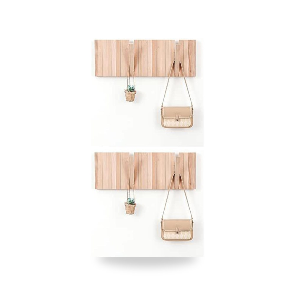 شماعة وحامل مفاتيح وأوتاد جدارية خشبية فاخرة للمداخل والمنازل ماركة Craft Walnut & Beech