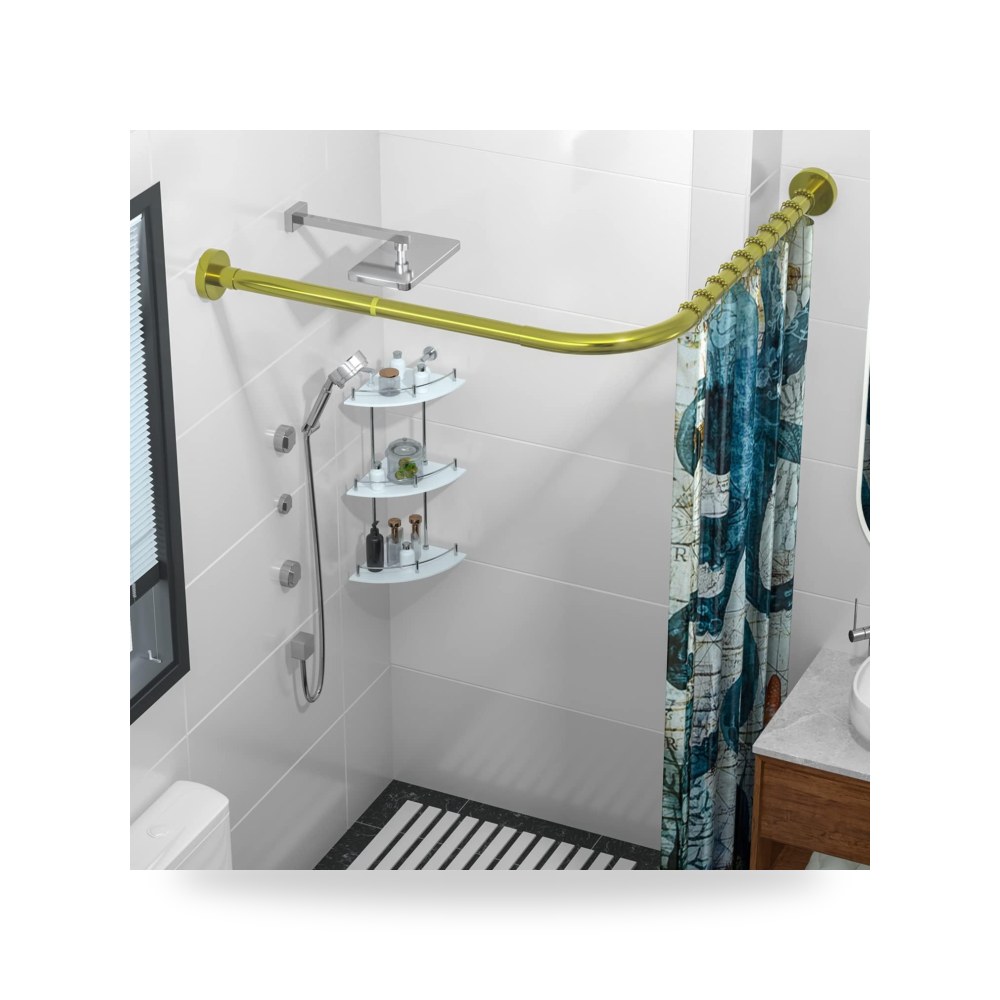 قضيب ستارة زاوية للحمام سيكايكي قابل للتمدد من الستانلس ستيل | موديل B0BVFNVG9Q