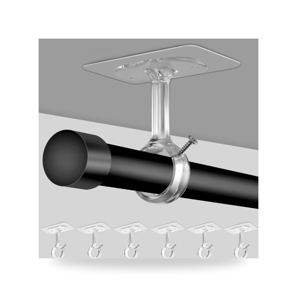 دعامات تثبيت في السقف بدون ثقب حوامل قضيب ذاتية اللصق 6 قطع - Reemco