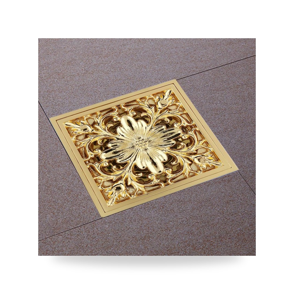 صمامات مصفاة تصريف أرضية مربعة نحاس عتيق