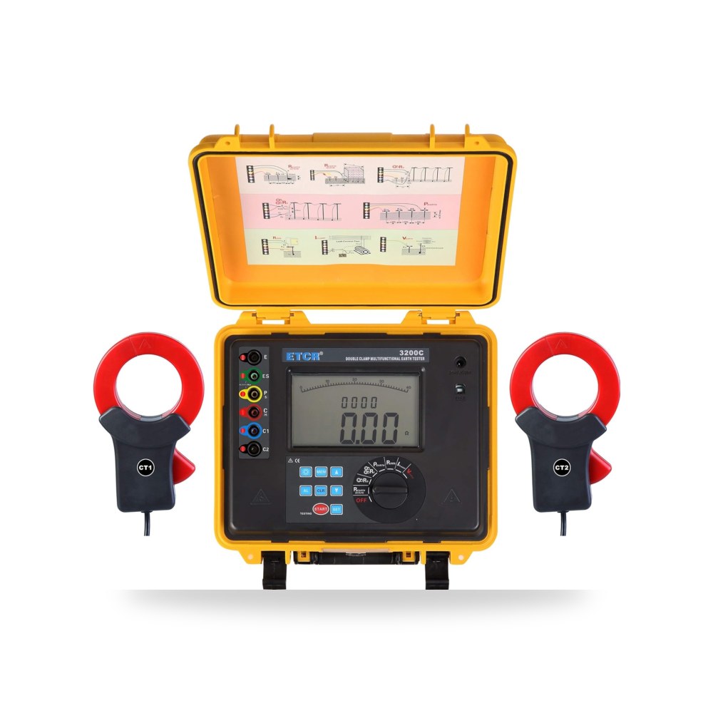 اداة اختبار مقاومة الارض متعددة الوظائف بمشبك مزدوج ETCR3200C | ريمكو