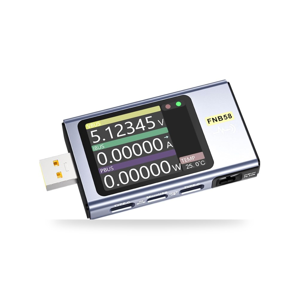 جهاز اختبار USB FNB58 من لوليتي، 4-28 فولت، مقياس فولت