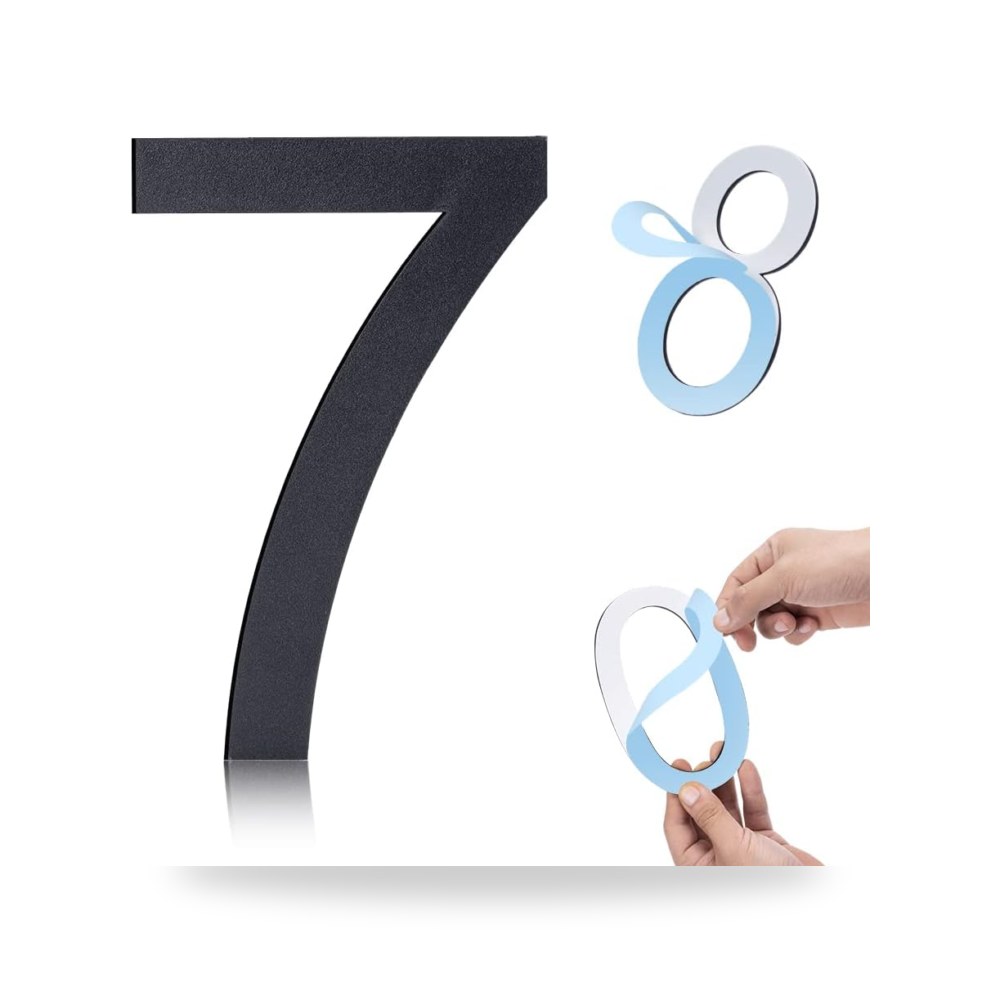 أرقام للمنزل ذاتية اللصق 15 سم من الستانلس