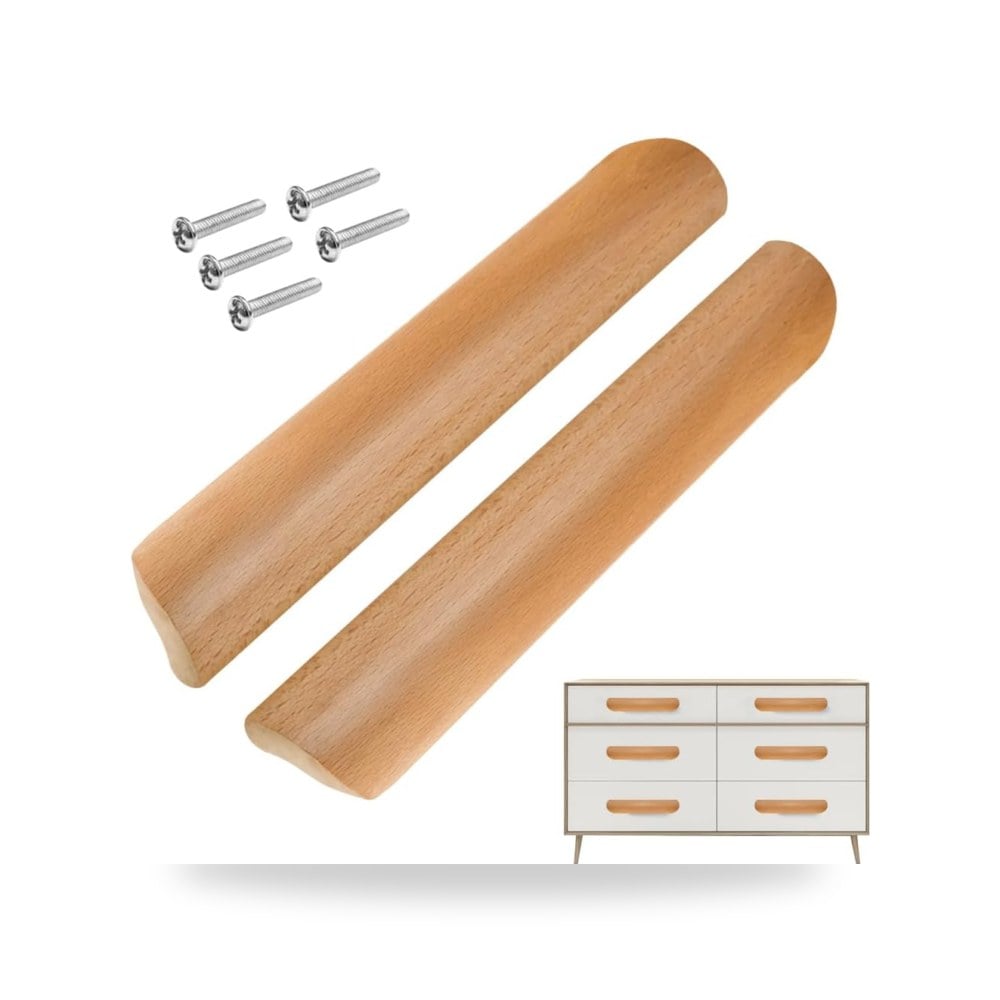 طقم مقابض سحب وخزائن فخمة من خشب زان طبيعي صلب للأبواب والأدراج ماركة Hardware Handles