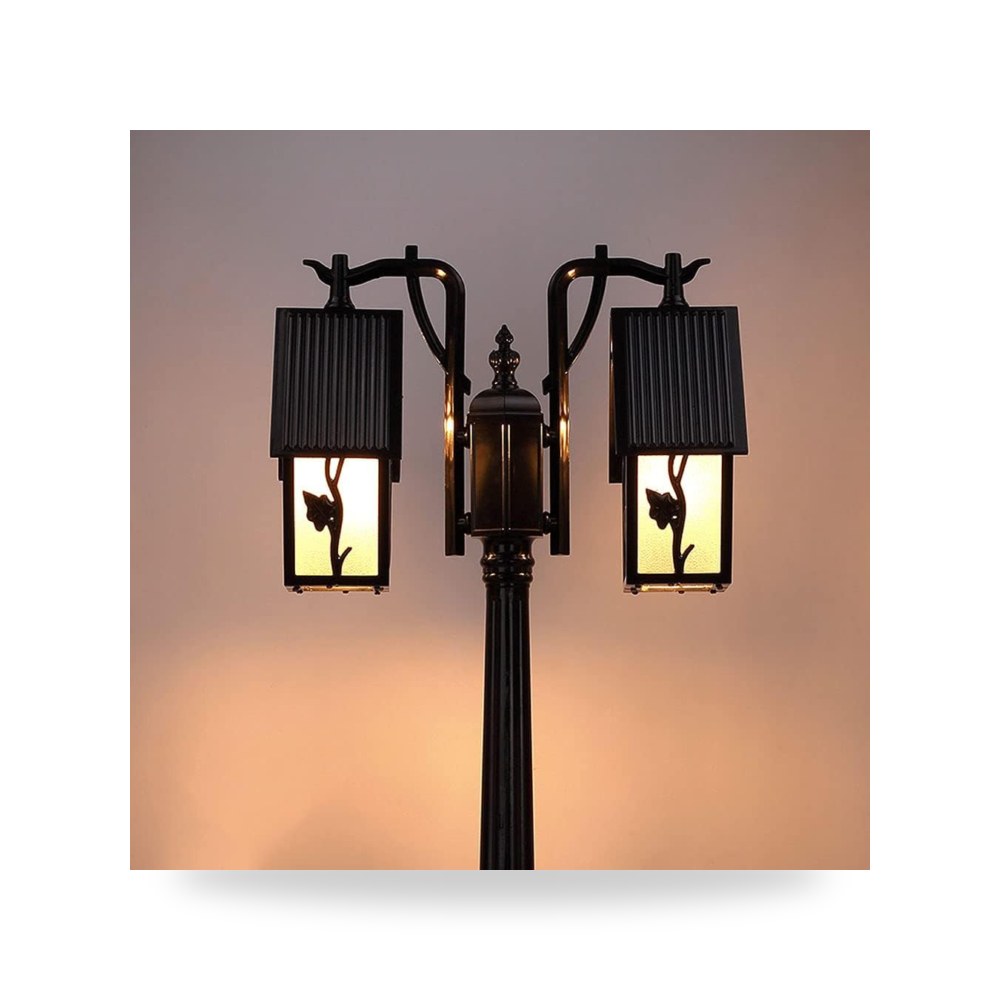 أضواء أعمدة الإنارة ألومنيوم موديل 2-Lights ثنائية الإضاءة (كود: 551994)