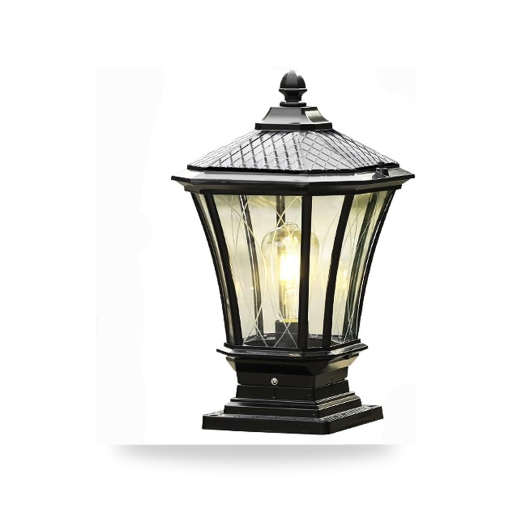 أضواء أعمدة الإنارة ألومنيوم أسود IP54 موديل 65cm-42cm